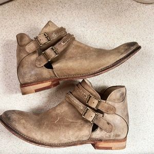 Free People Braeburn Distressed Leather Ankle Boots